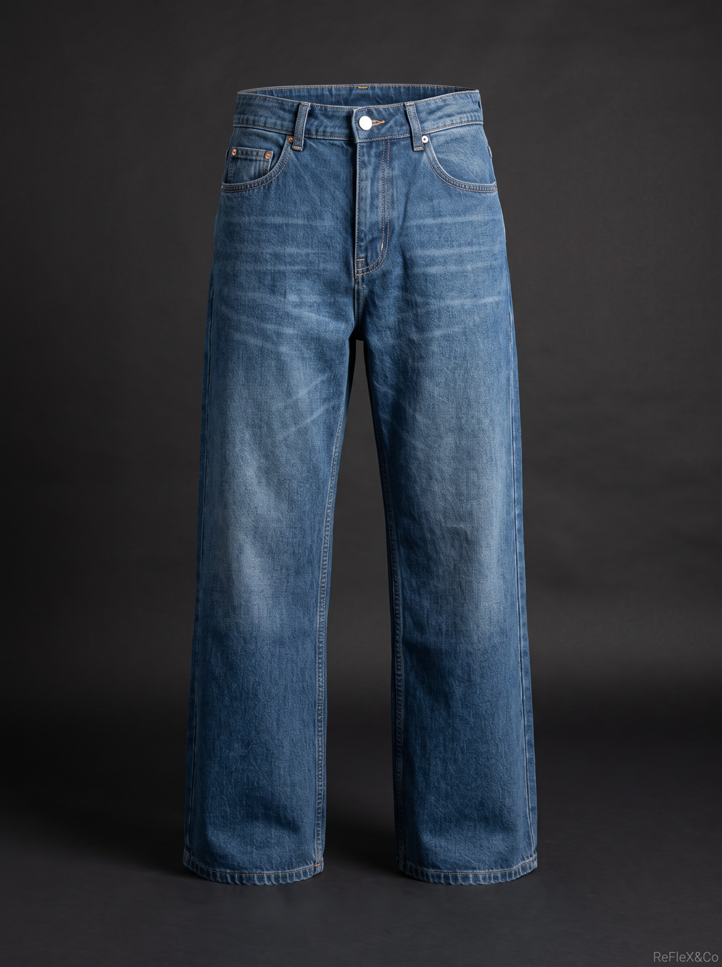 RE:FLEX 02 — Deep Blue Wide-Leg Denim