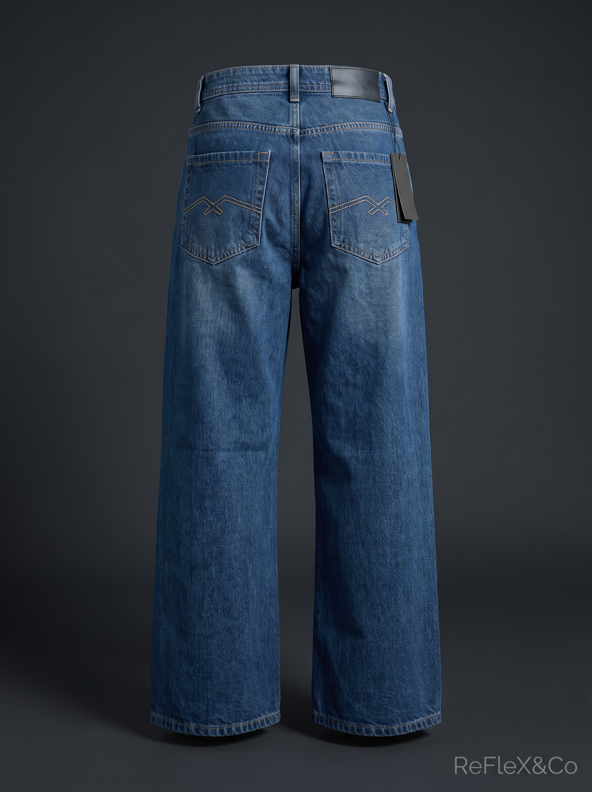 RE:FLEX 02 — Deep Blue Wide-Leg Denim
